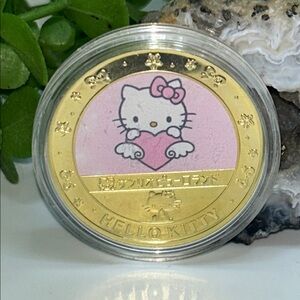 Hello Kitty Gold and Pink Coin pink heart 💖